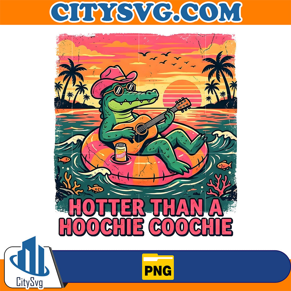 Hotter-Than-A-Hoochie-Coochie-Alligator-Sunset-Beach-Png