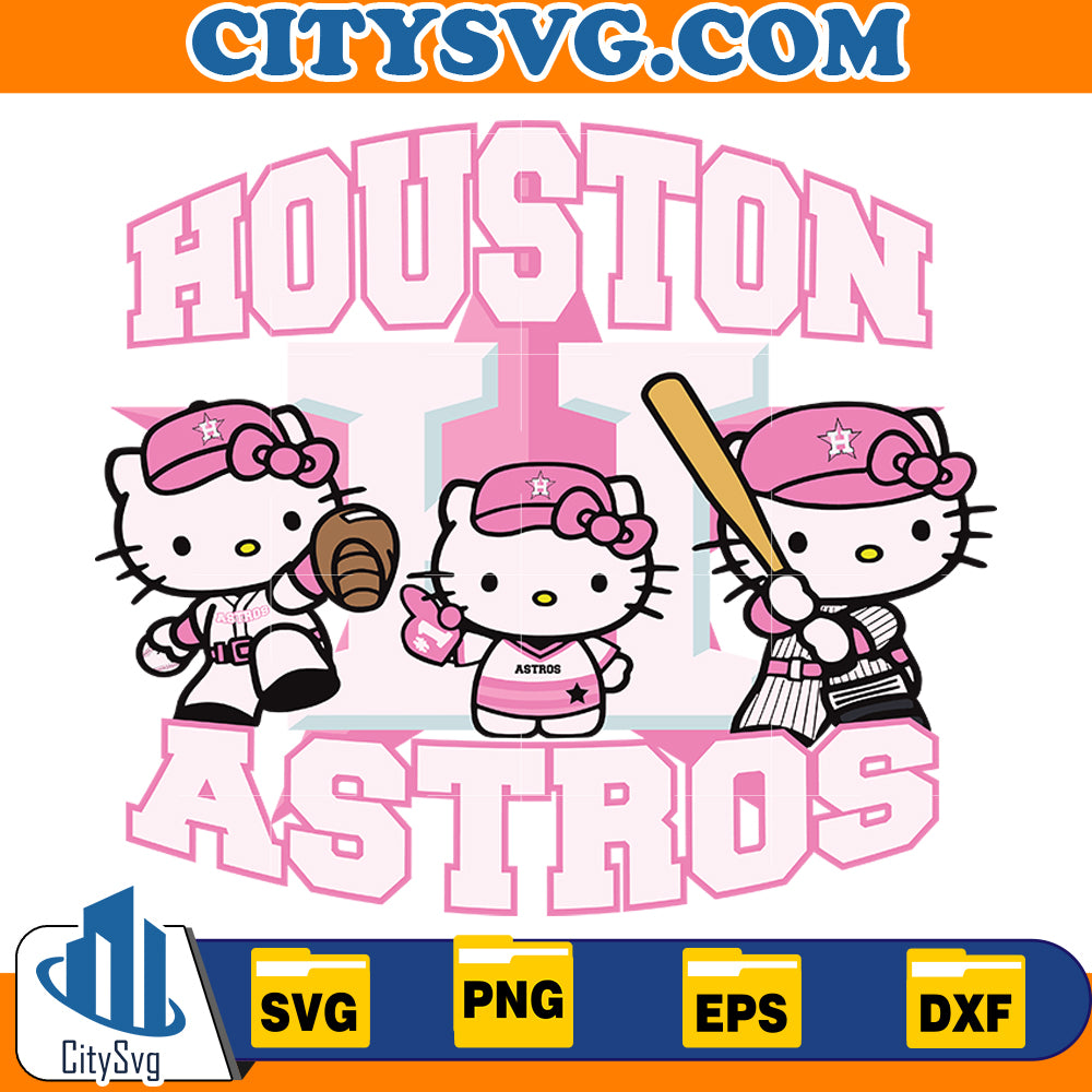 Houston Pink baseball kitty Svg