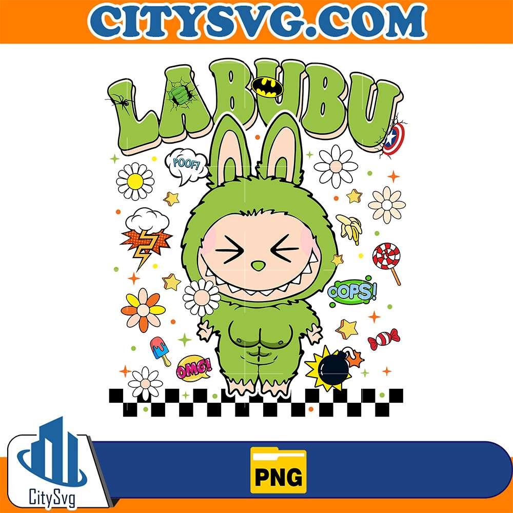 Hulk-Costume-Labubu-Png-Cute-Green-Monster-Strong-Labubu-Superhero-Png