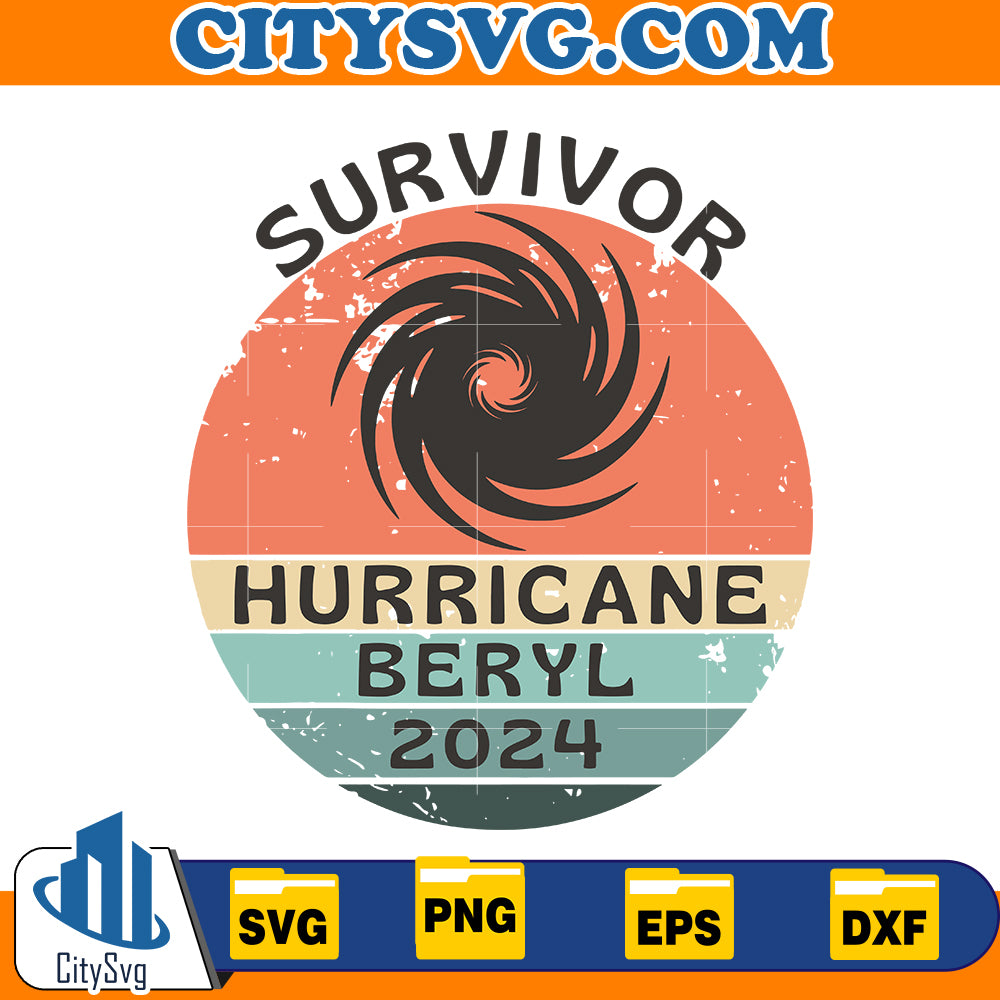 Survivor Hurricane beryl 2024 Svg