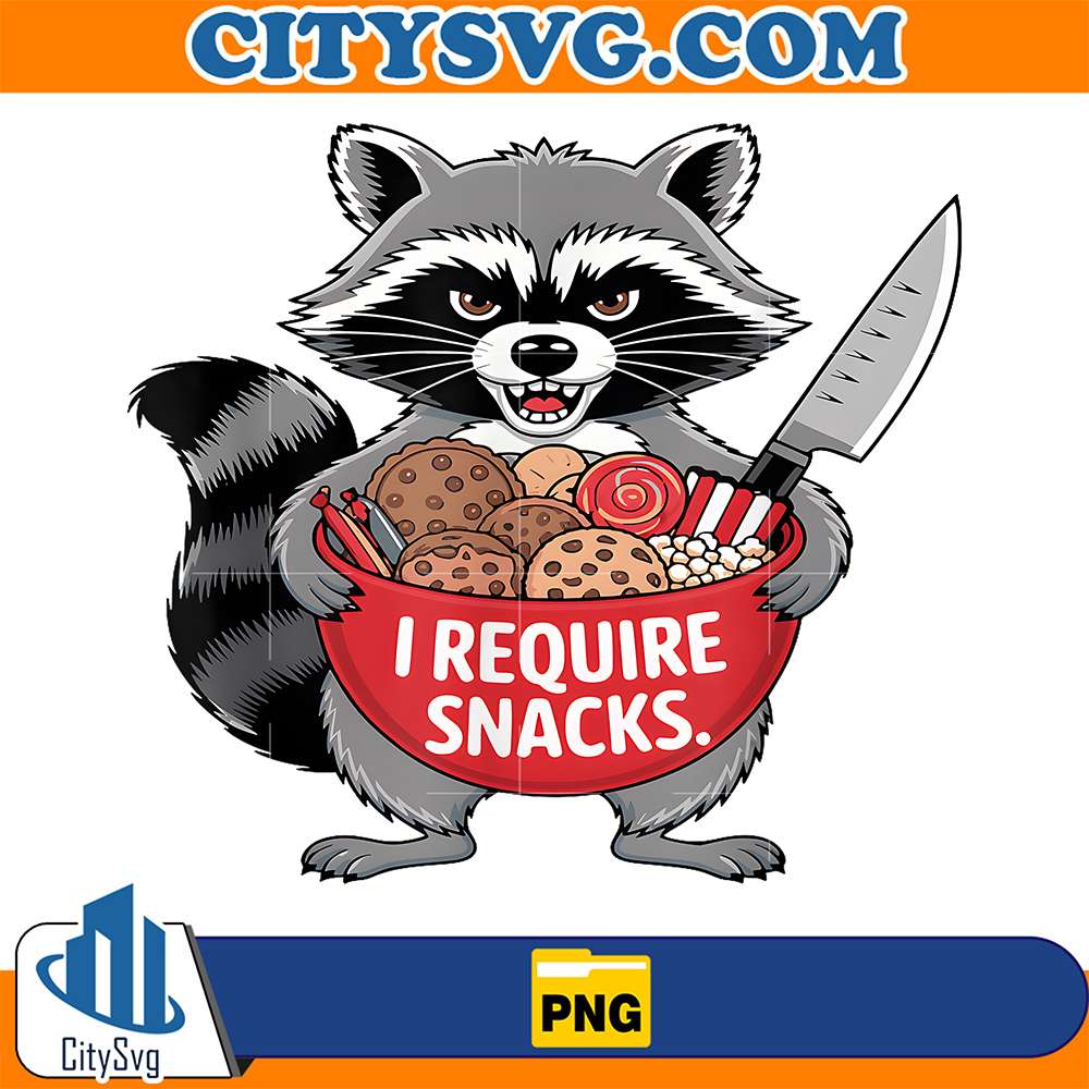 I-Require-Snacks-Raccoon-Camiseta-Png