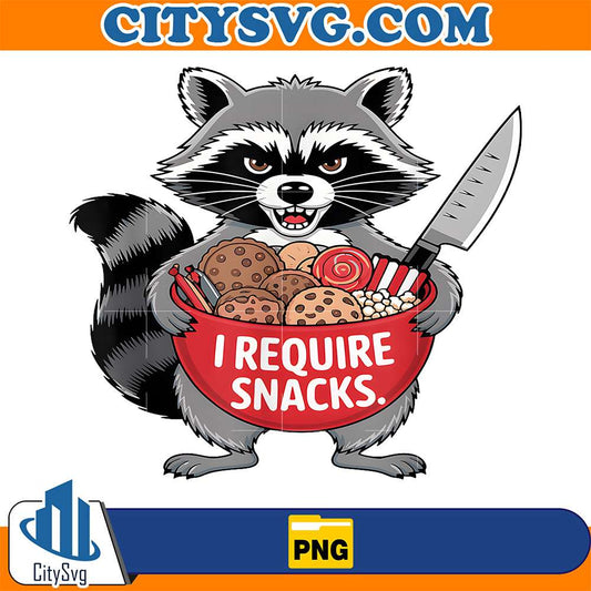 I-Require-Snacks-Raccoon-Camiseta-Png