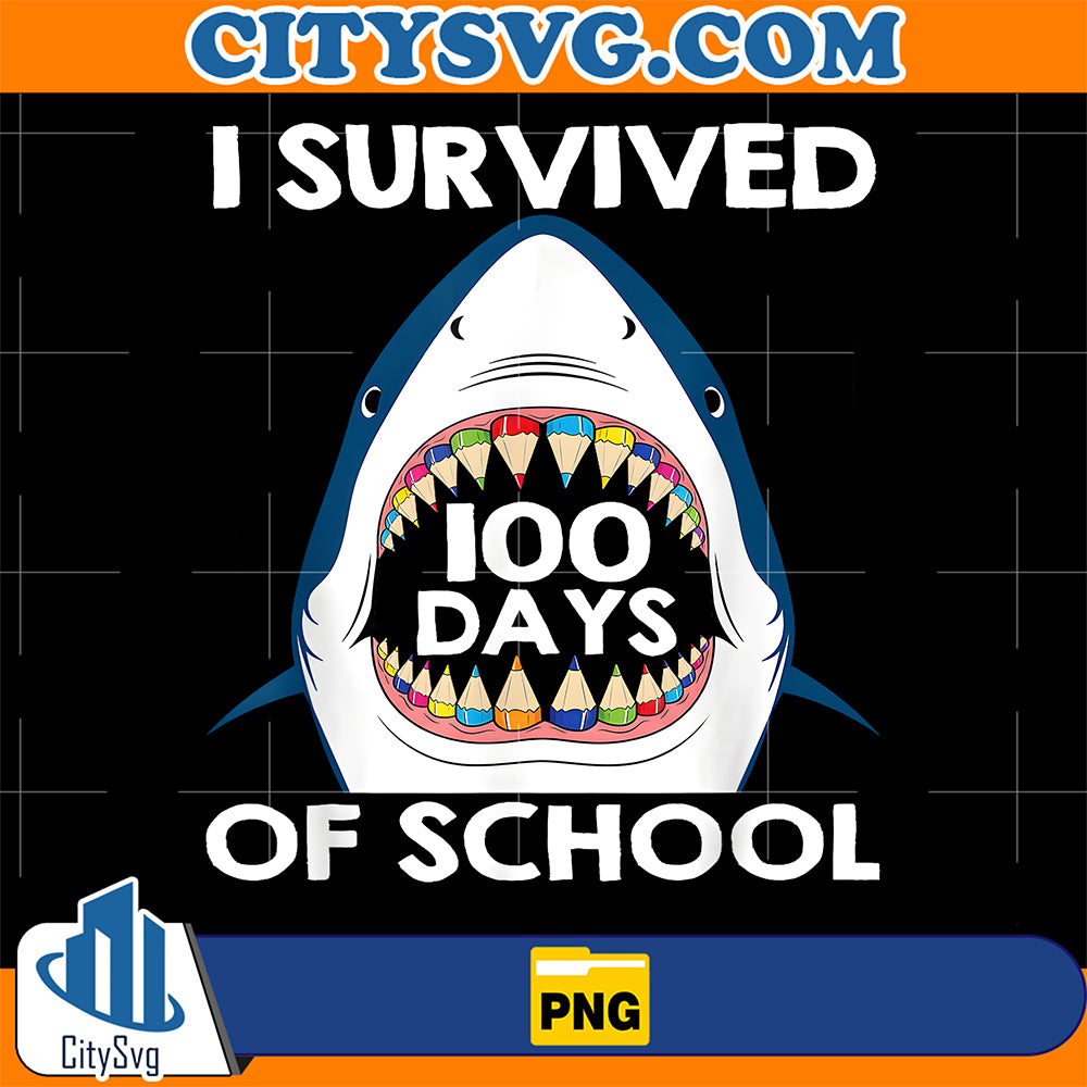 I-Survived-100-Days-Of-School-Funny-Shark-Teacher-Png