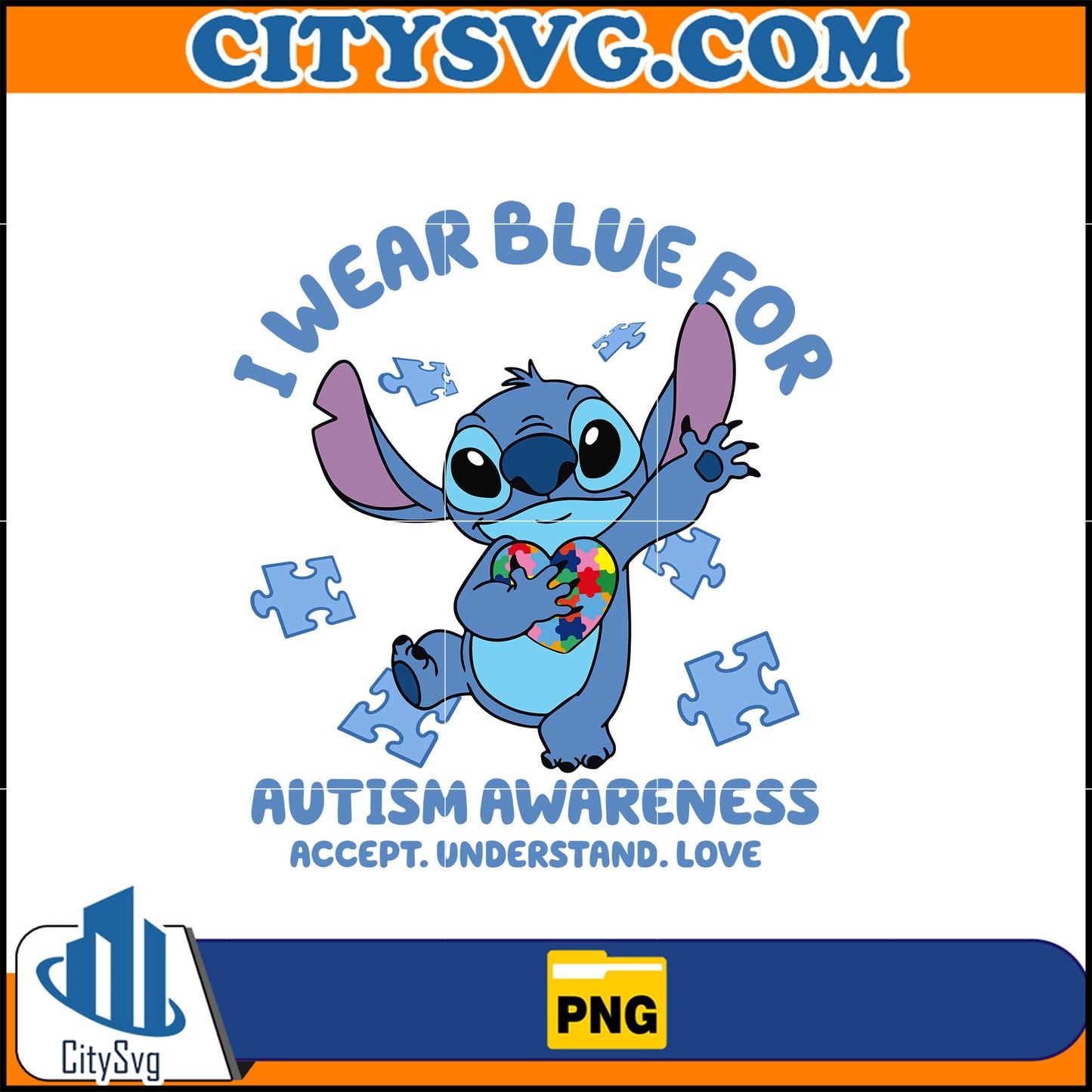 IWearBlueForAutismAwarenessAccept.Understand.LovePng