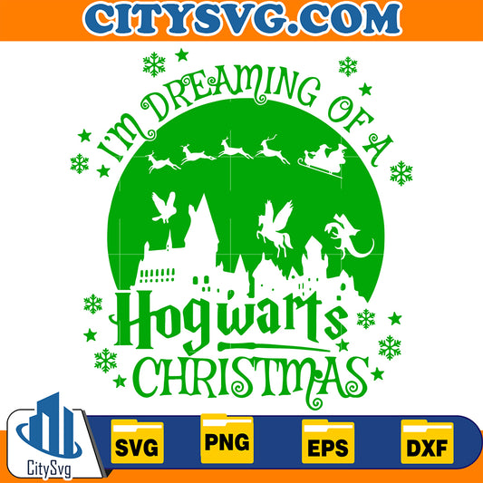 I_mDreamingOfAHogwartsGreenChristmasSvg