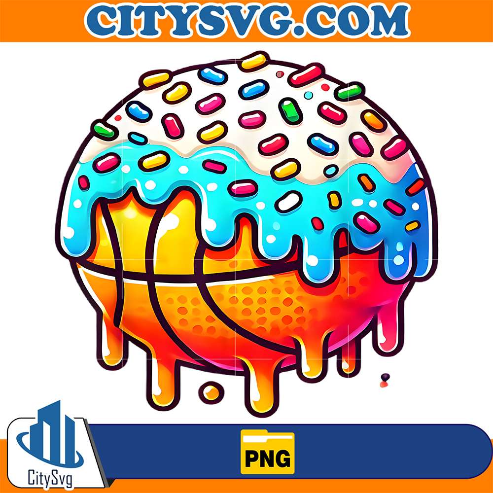 Ice-Cream-Basketball-Drip-Boys-Girls-Kids-Basketball-Stuff-Png