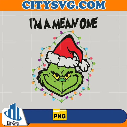 ImAMeanOneGrinchSantaHatPng
