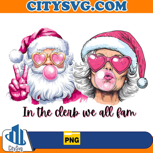 InTheClerbWeAllFamSantaPinkChristmasPng