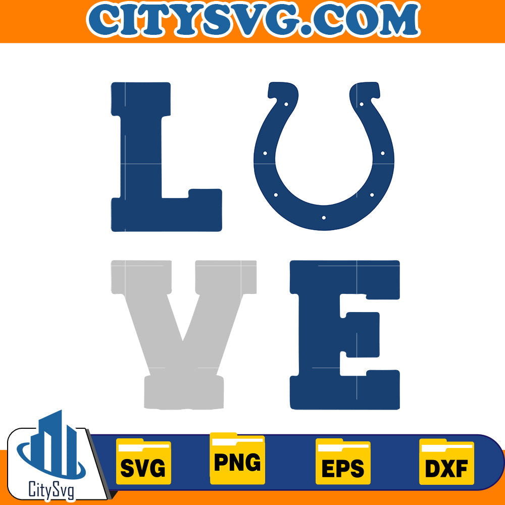 Love Indianapolis Colts Svg