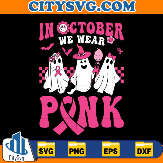 In october we wear Ghost pink Svg