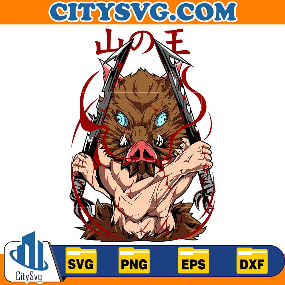 Inosuke Beast Mode Demon Slayer Svg CitySvg