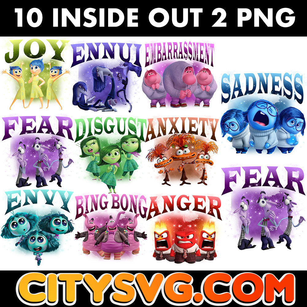 10 Inside Out 2 Bundle Png, Digital Download