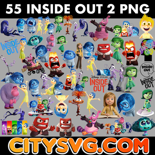 55 Inside Out 2 PNG, Clipart bundle, Digital Download