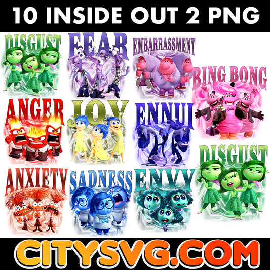 10 Inside Out Emotions PNG Bundle, Digital Download