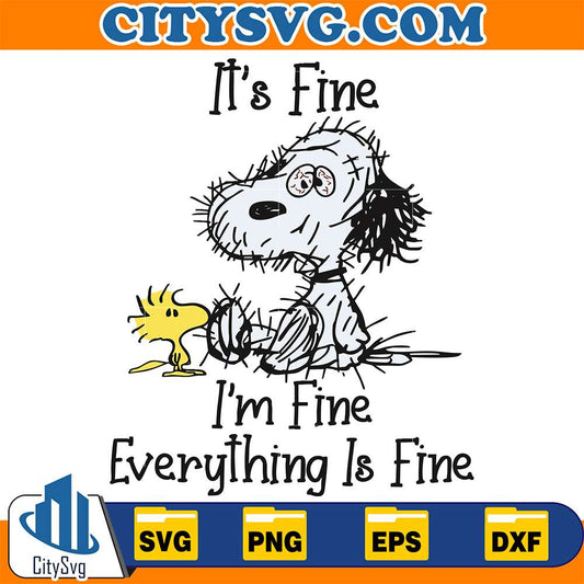 It's Fine I'm Fine Everthing Is Fine Snoopy Svg CitySvg