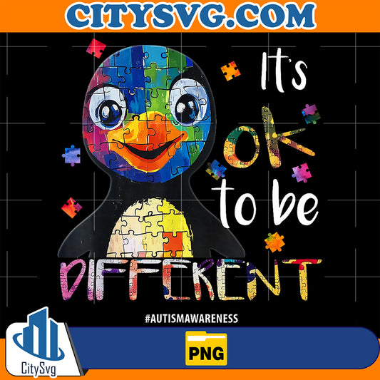 It_sOkToBeDifferent-AutismAwarenessPenguinPng