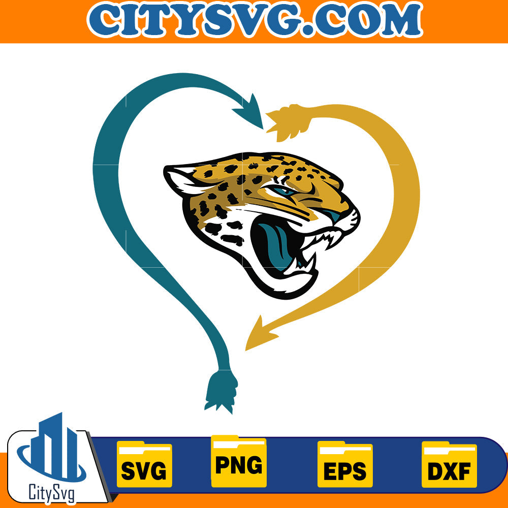 Heart Jacksonville Jaguars Svg