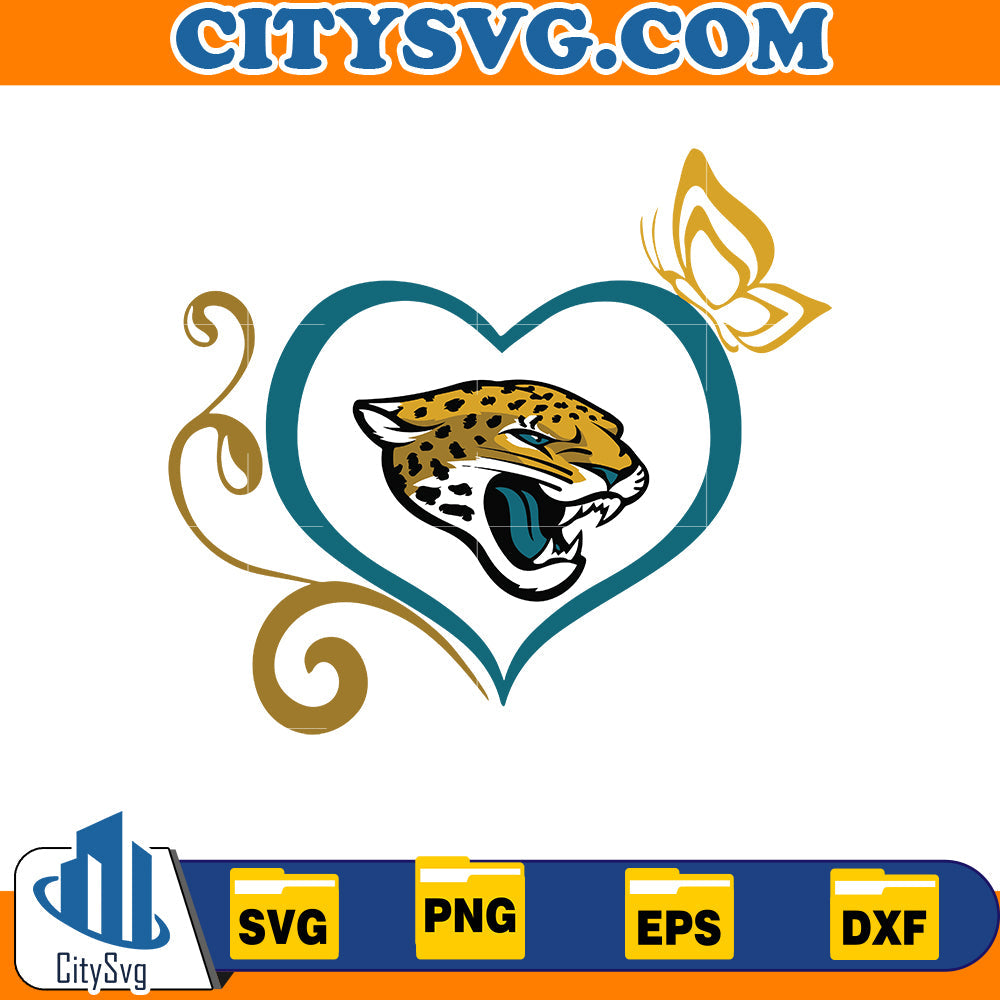 Heart Jacksonville Jaguars Svg