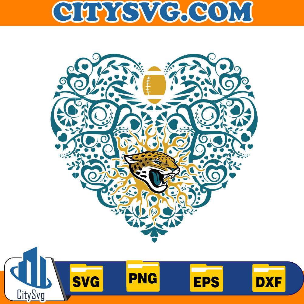 Heart Jacksonville Jaguars Svg