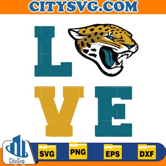 Love Jacksonville Jaguars Svg