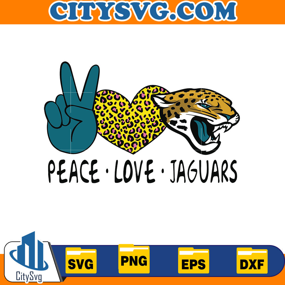 Peace love jaguars Svg, Jacksonville Jaguars Svg