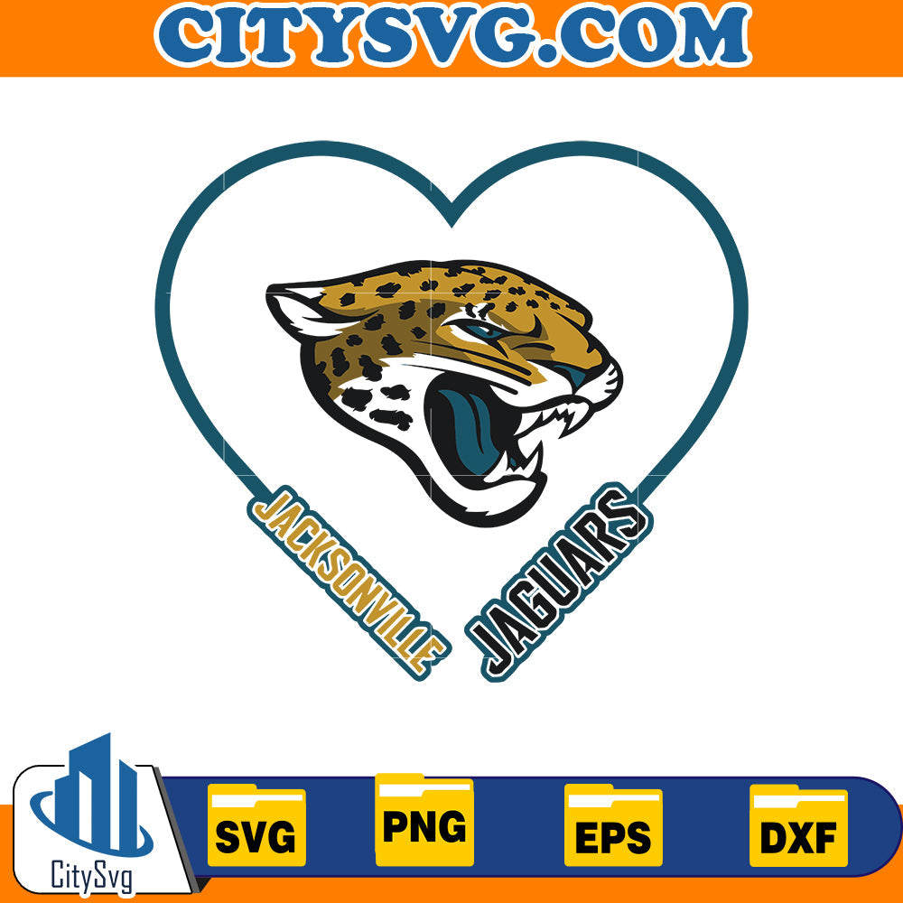 Heart Jacksonville Jaguars Svg