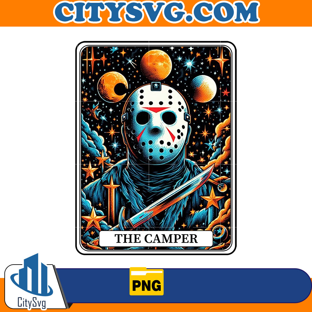 Horror tarot card Jason Voorhees The Camper png