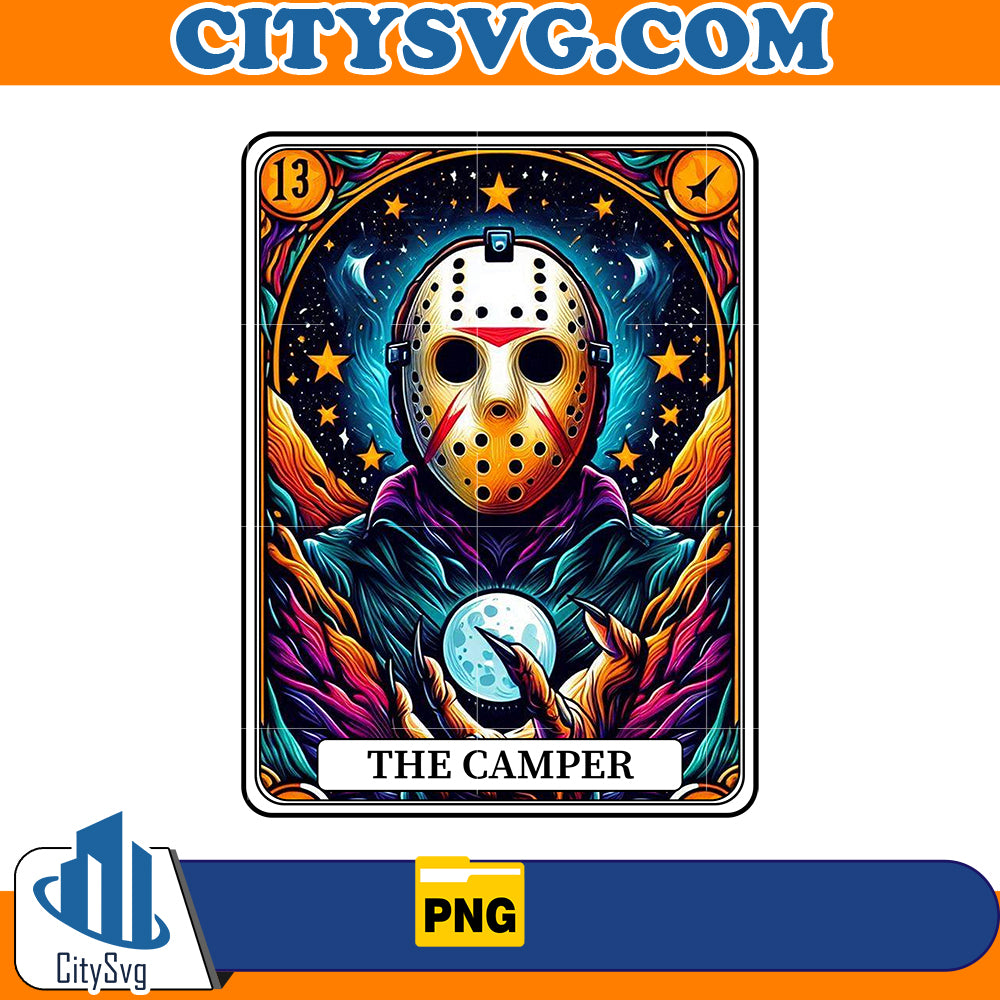 Horror tarot card Jason Voorhees The Camper png