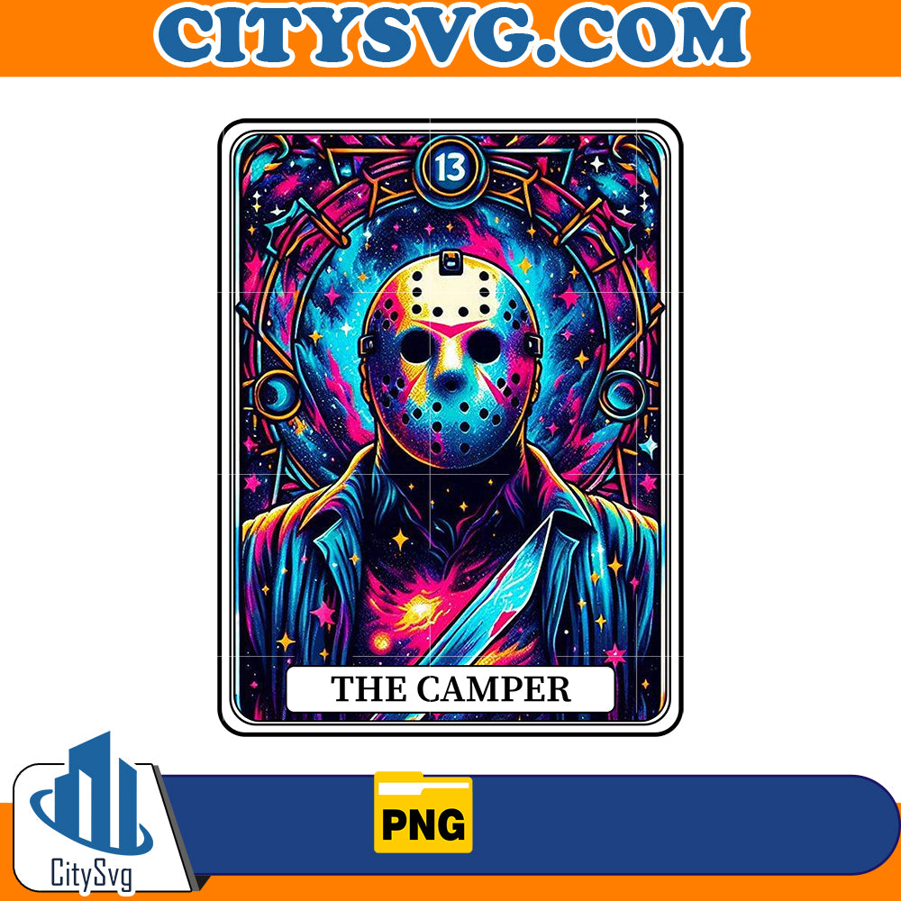 Horror tarot card Jason Voorhees The Camper png