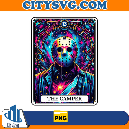 Horror tarot card Jason Voorhees The Camper png