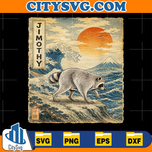 Jimothy-Raccoon-Svg-Japanese-Ukiyo-e-Raccoon-Art-Svg