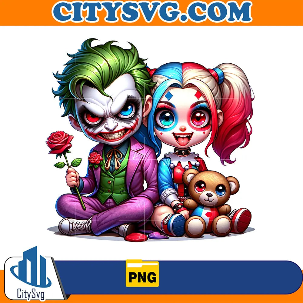 JokerAndHarlyCoupleChicanoValentinePng