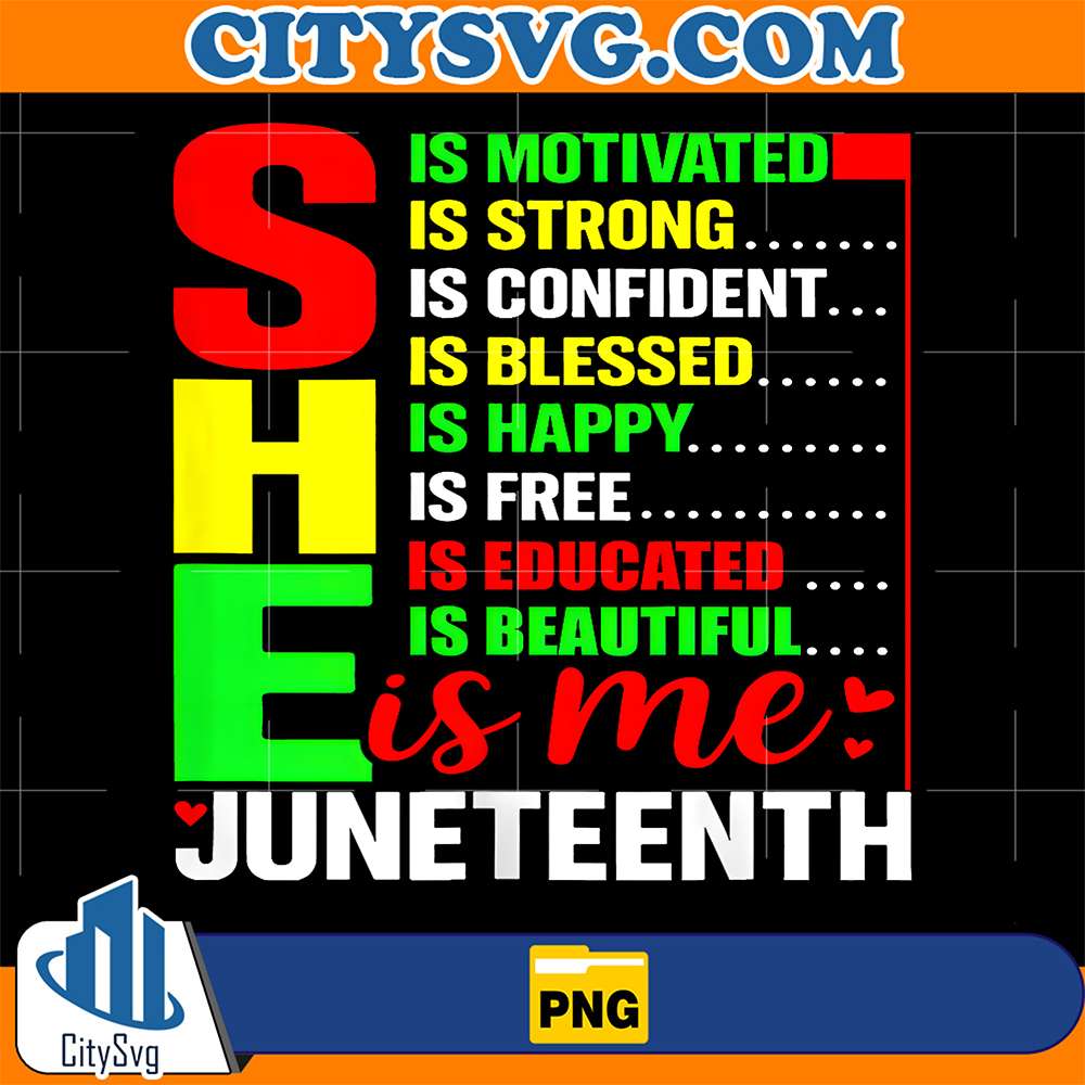 Juneteenth-1865-Day-Juneteenth-2025-She-is-Confident-Strong-Png