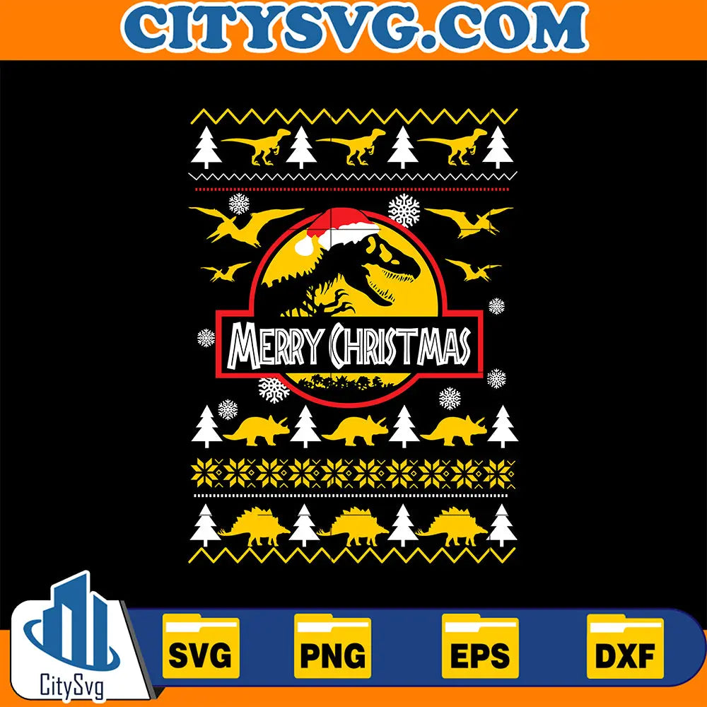 JurassicMerryChristmasUglySvg