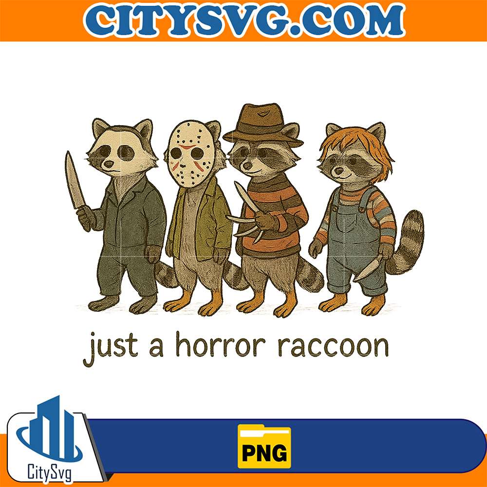 Just A Horror Raccoon Halloween Png CitySvg