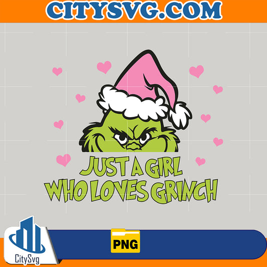 JustAGirlWhoLovesGrinchPinkSantaHatPng