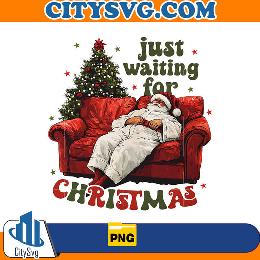 Just waiting for Christmas Santa Png CitySvg