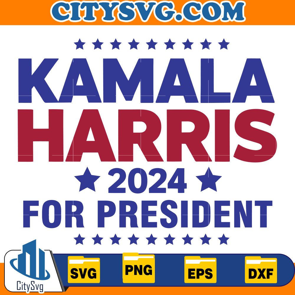 Kamala Harris 2024 For President Presidential Election Svg