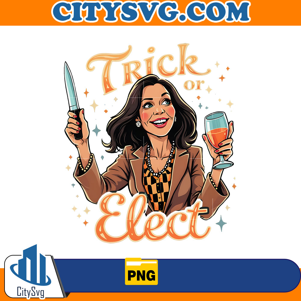 Trick or Elect Kamala Harris Halloween Png