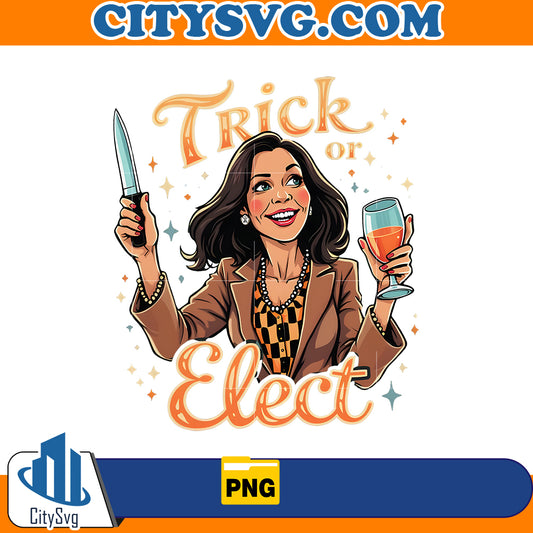 Trick or Elect Kamala Harris Halloween Png