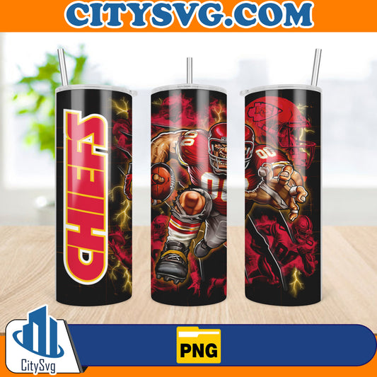 KansasCityChiefs20ozSkinnyTumblerSublimationDesignsPng