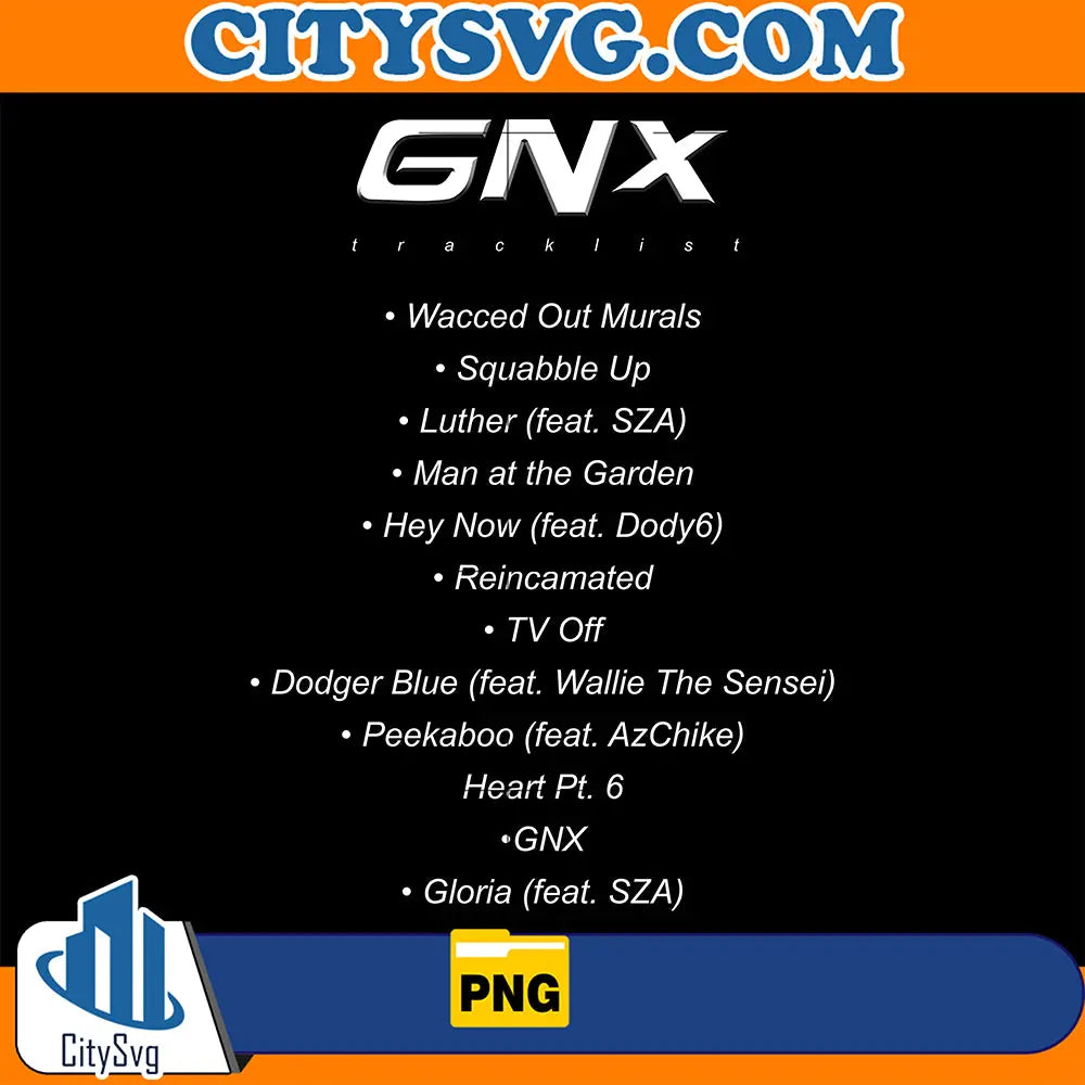 Kendrick Lamar Gnx Tracklist Png – CITYSVG