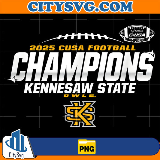 Kennesaw State Owls C-USA Champs 2025 Football Png CitySvg