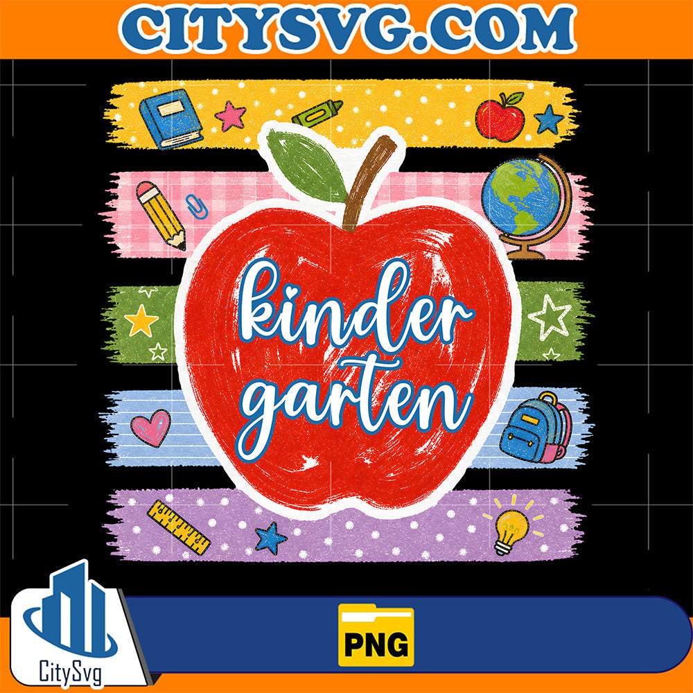 Kindergarten-Apple-Png-Striped-School-Cute-Kids-Png