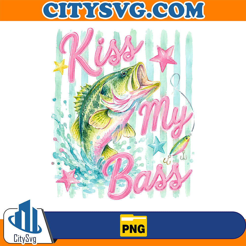 Kiss-My-Bass-Png-Funny-Fishing-Sublimation-Png-1