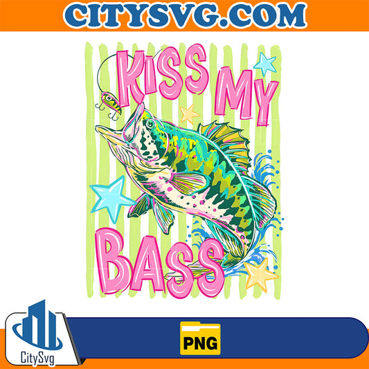 Kiss-My-Bass-Png-Funny-Fishing-Sublimation-Png