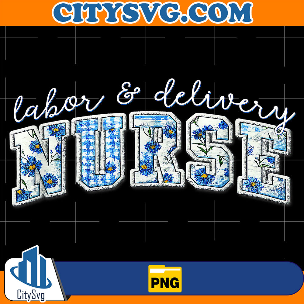 Labor-And-Delivery-Nurse-Floral-Vintage-Png