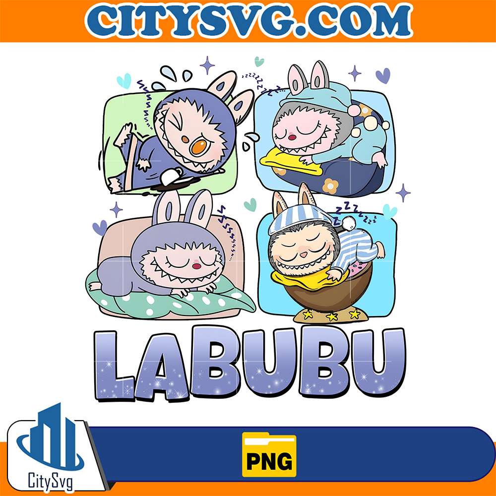 Labubu-Sleeping-Poses-Png