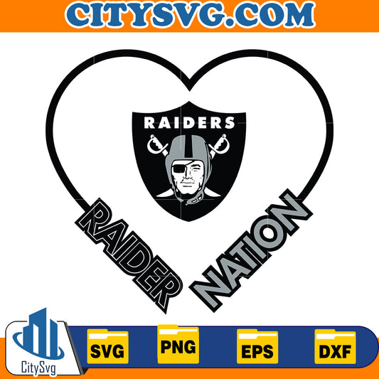 Heart Las Vegas Raiders Svg