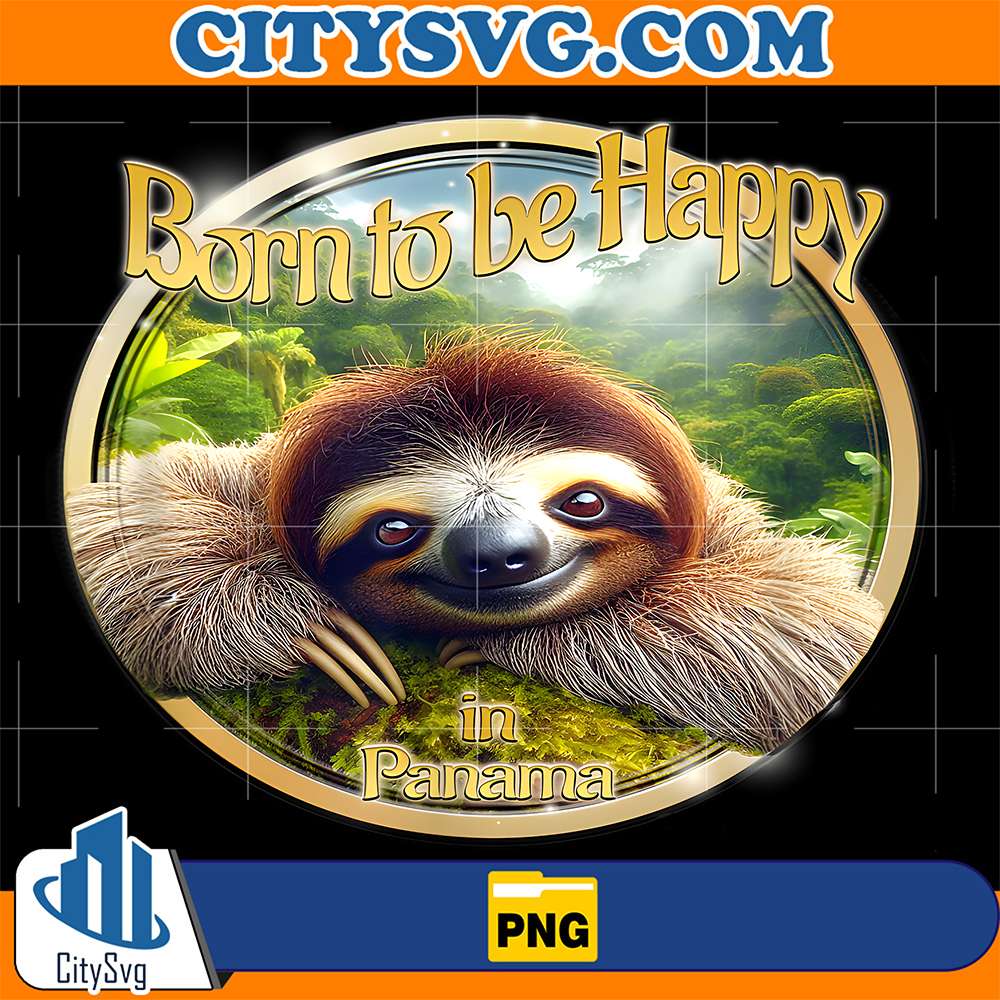 Lazy-Sloth-Born-To-Be-Happy-In-Panama-Png